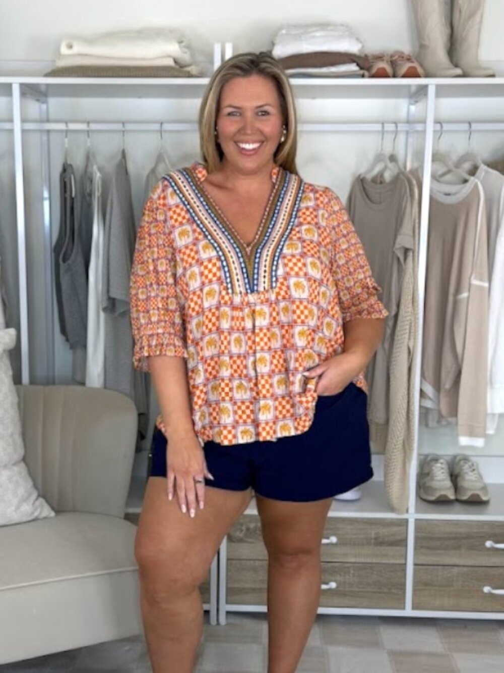 Anthropologie Patterned Peasant Blouse